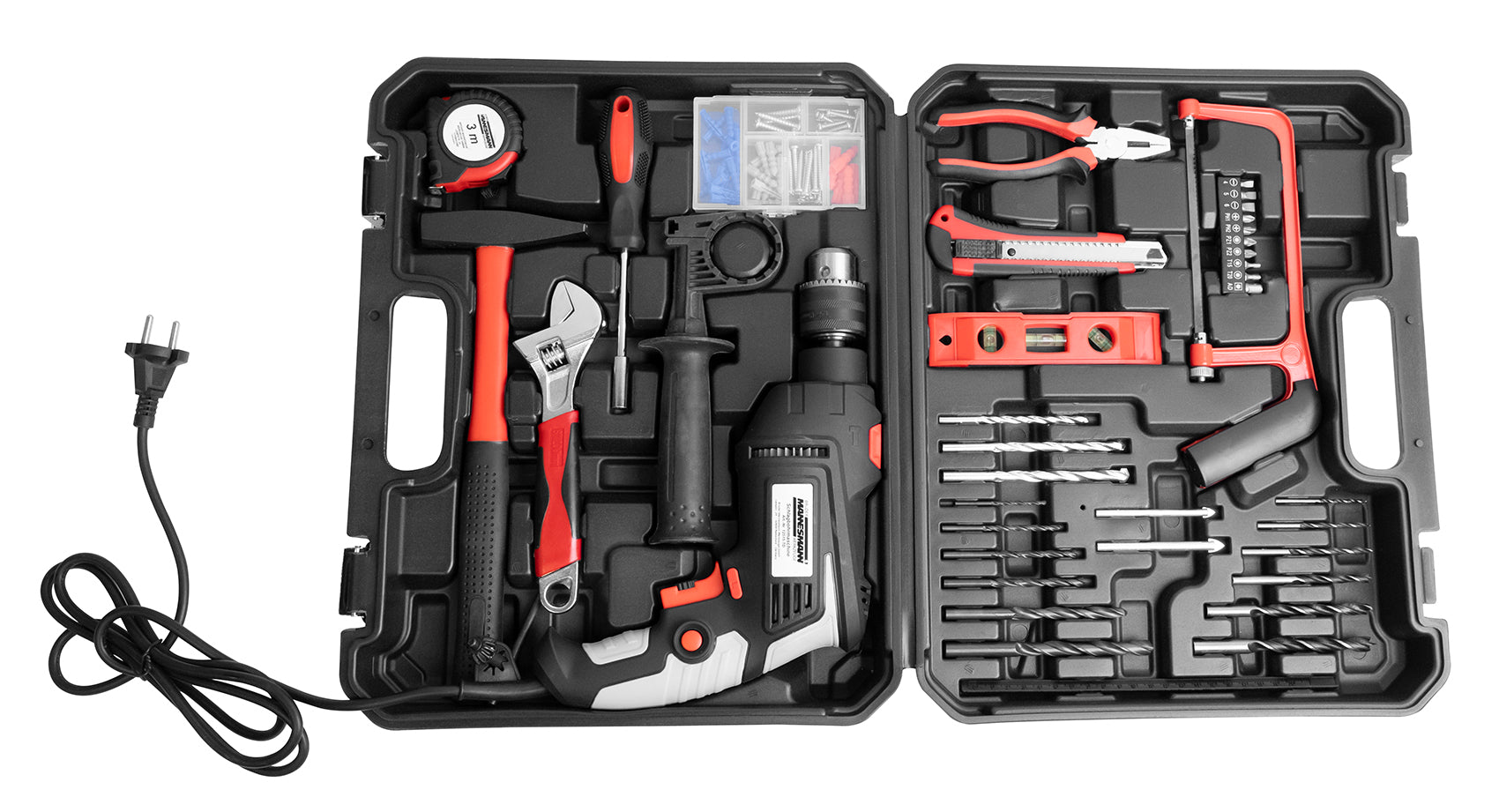 Tool case, 36 pieces. with impact drill