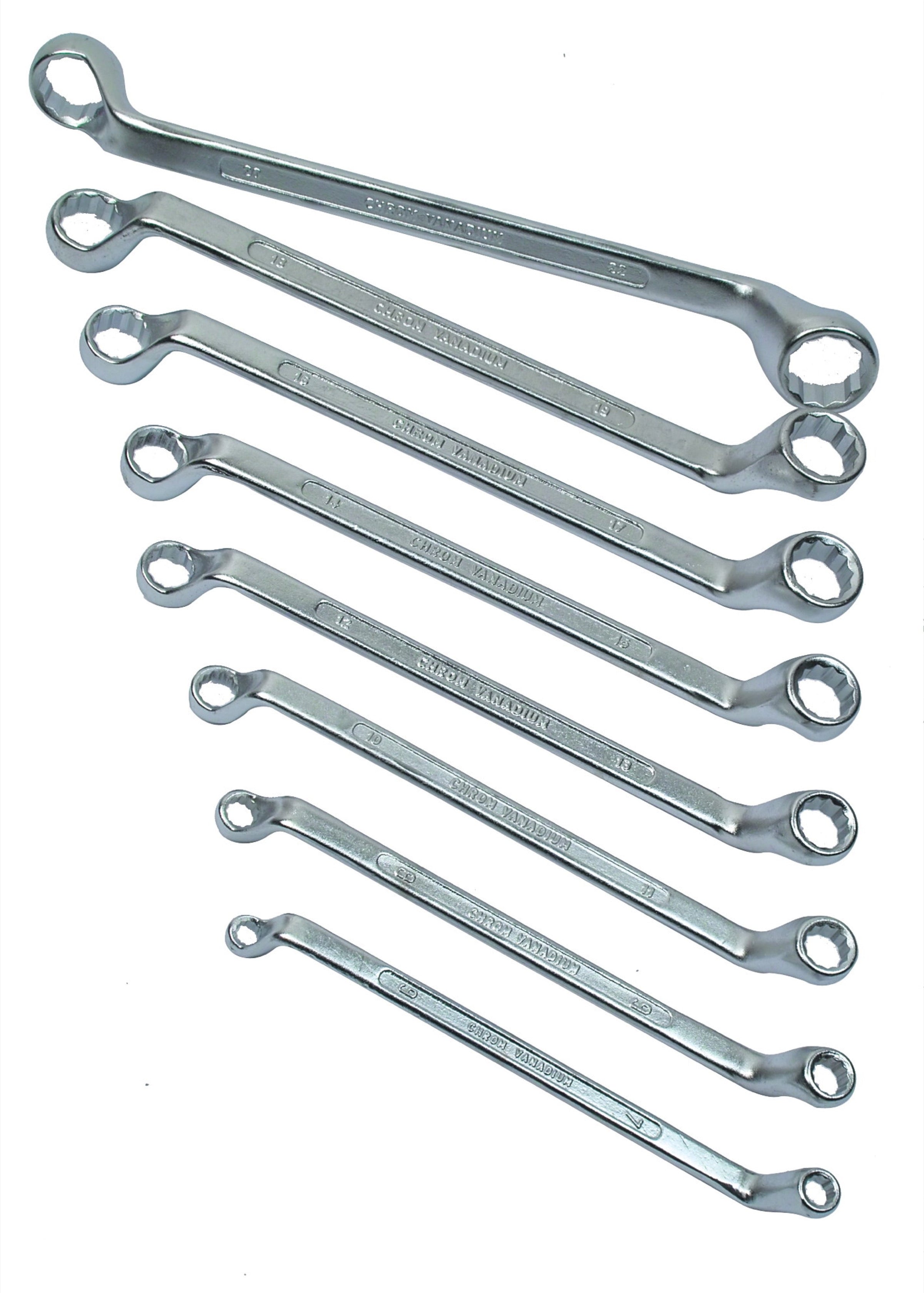 Ring spanner set, 8 pieces, 6-22 mm, CV