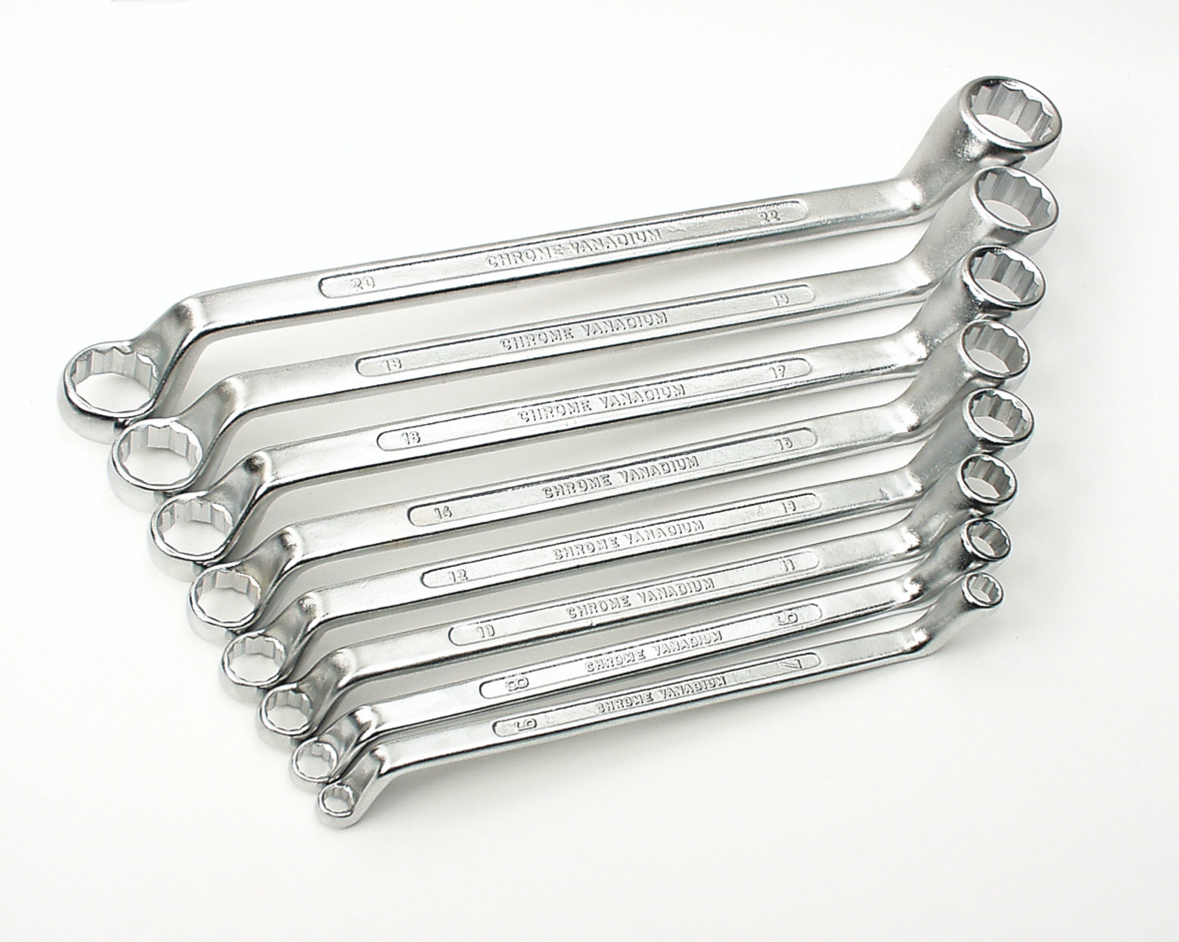 Ring spanner set, 8 pieces, 6-22 mm, CV