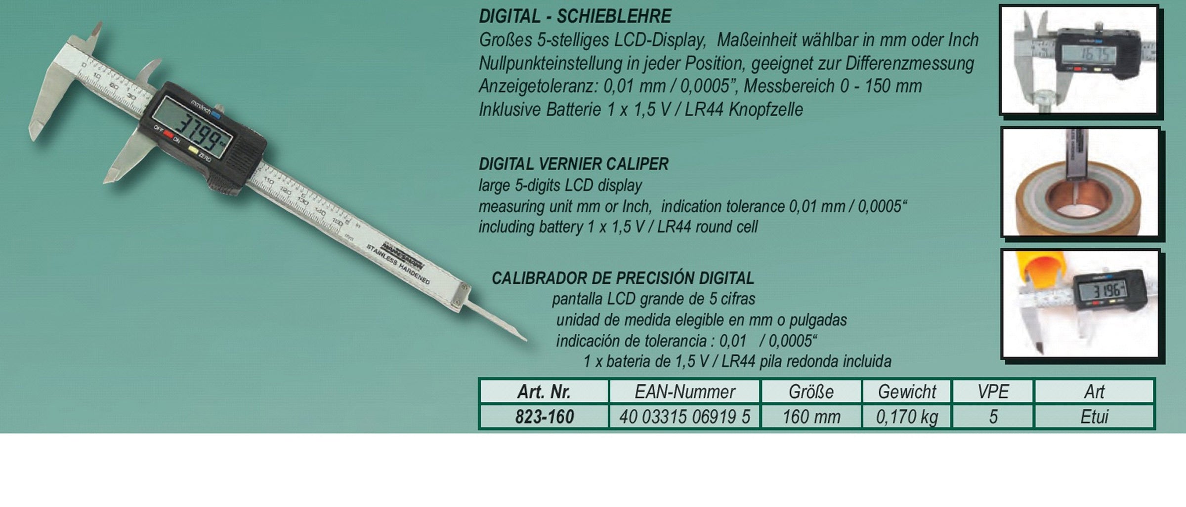 Electronic digital caliper, 150 mm