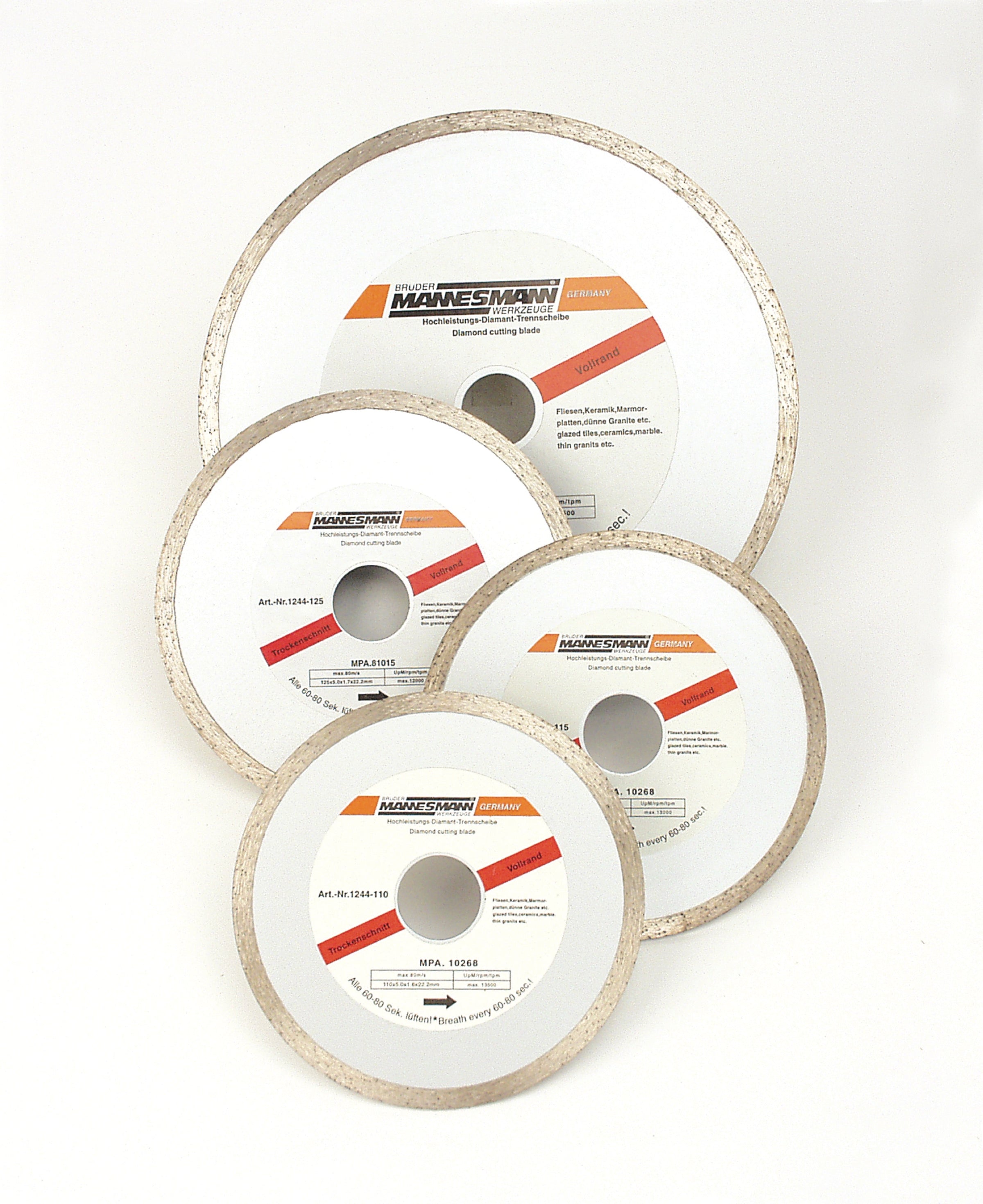 Diamond cutting disc, full rim, diam. 110mm