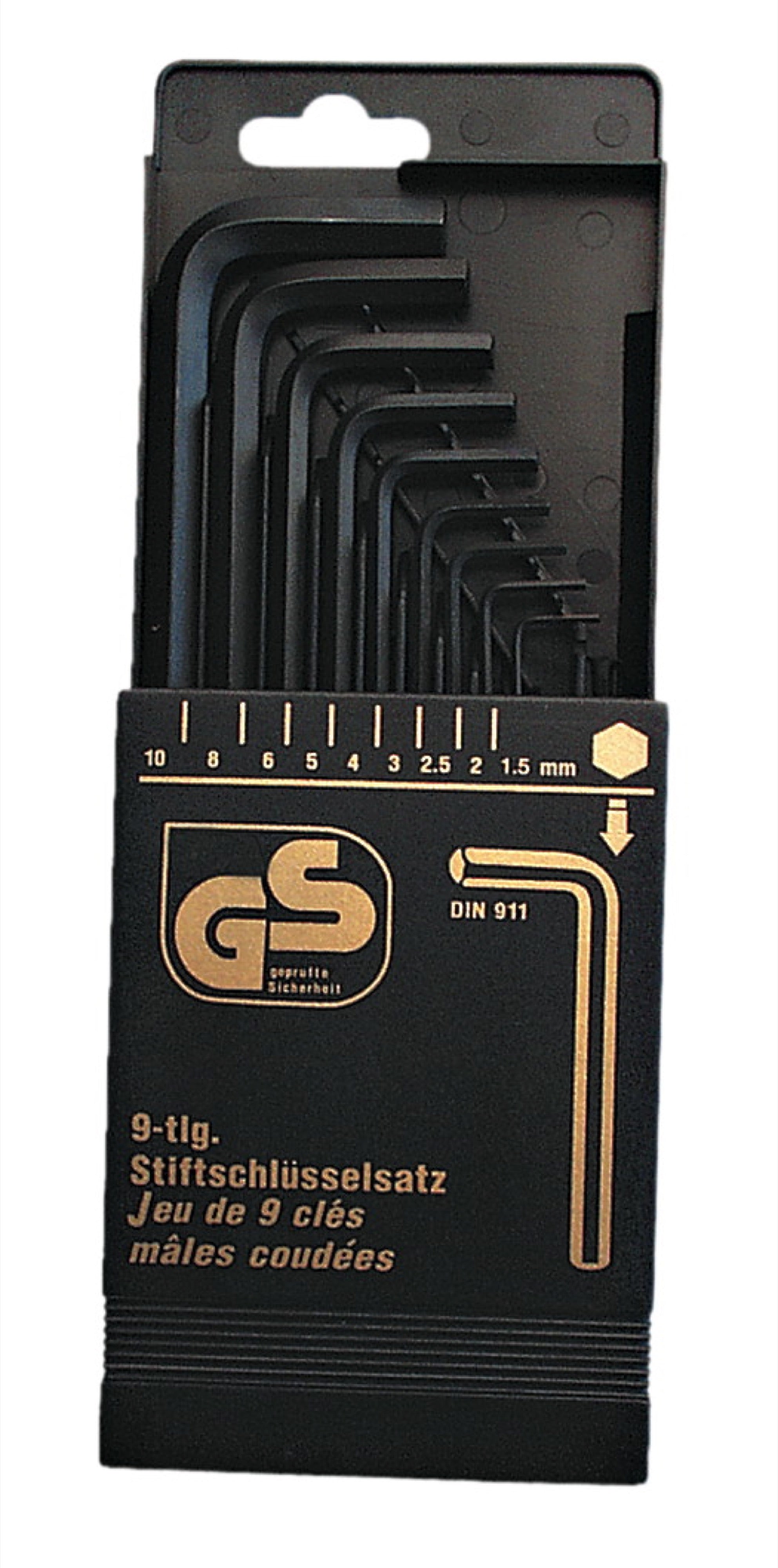 Hex key set, 9 pieces, CV steel