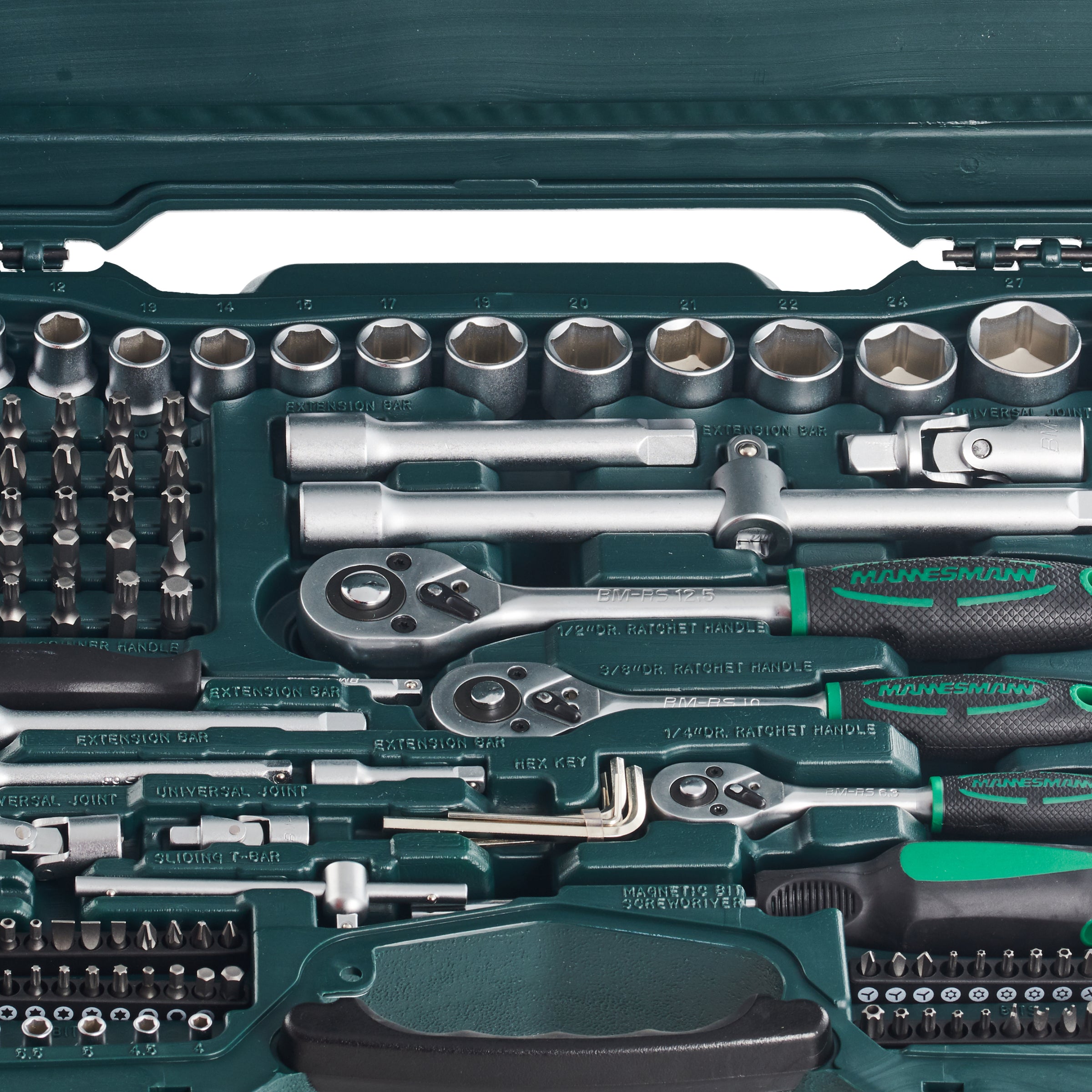 Steckschlüsselsatz 215-tlg. 1/4"+3/8"+1/2"