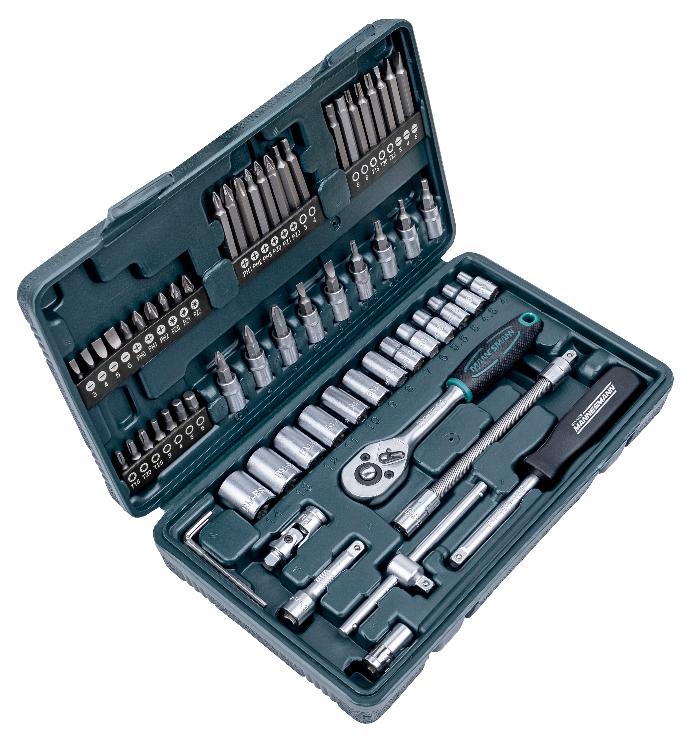 65 pieces Socket wrench set 1/4"