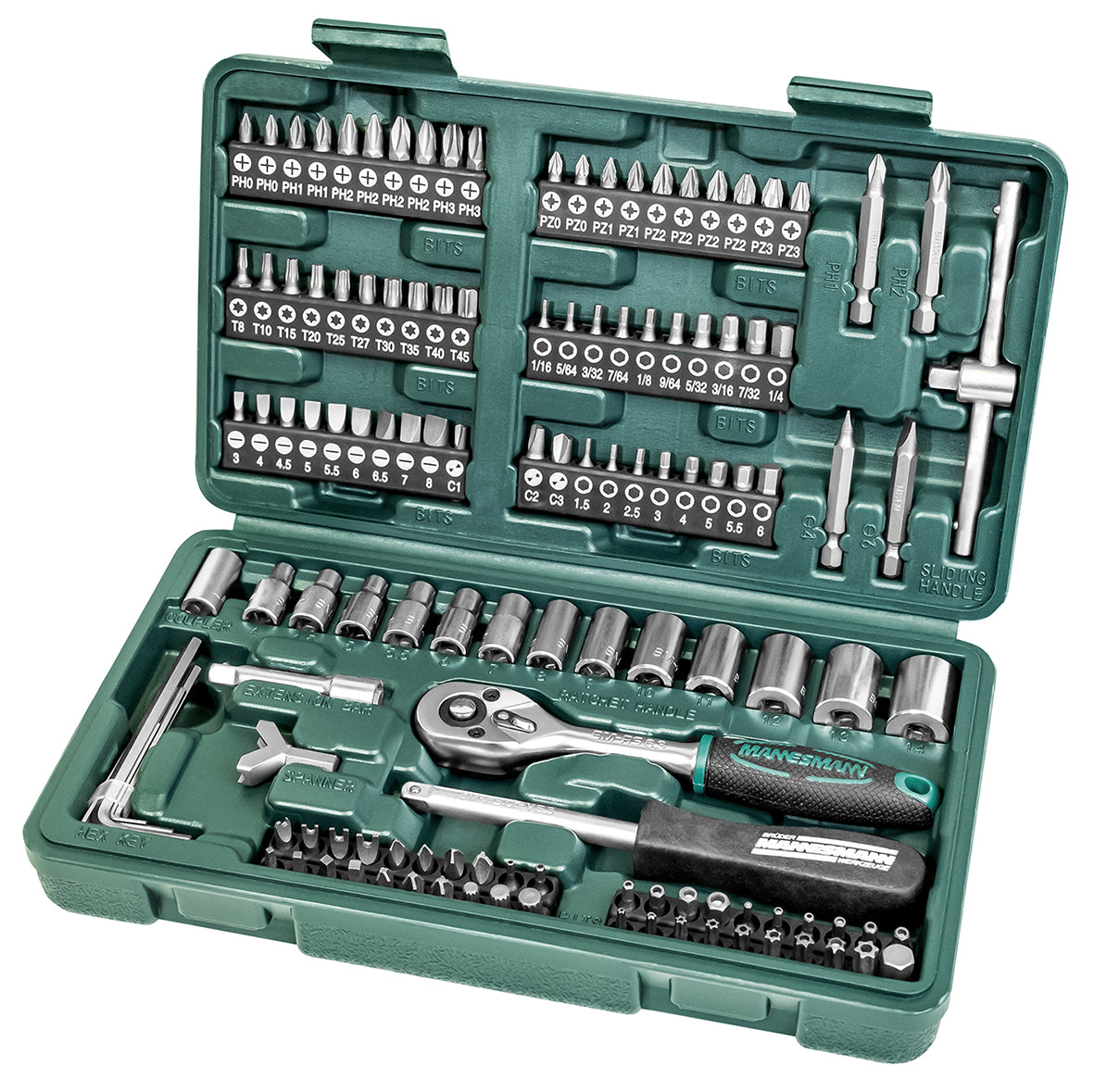 130 pieces Socket wrench and bit set