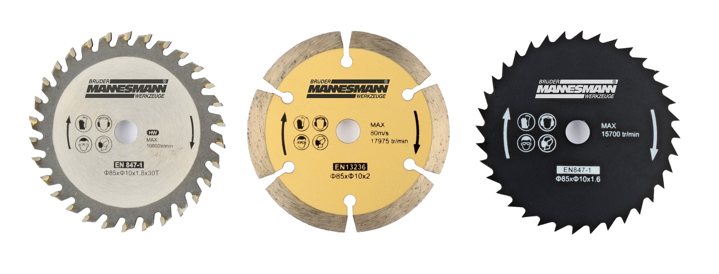 Sägeblatt-Set 3-tlg. Passend zu Mini-Handkreissäge M12891