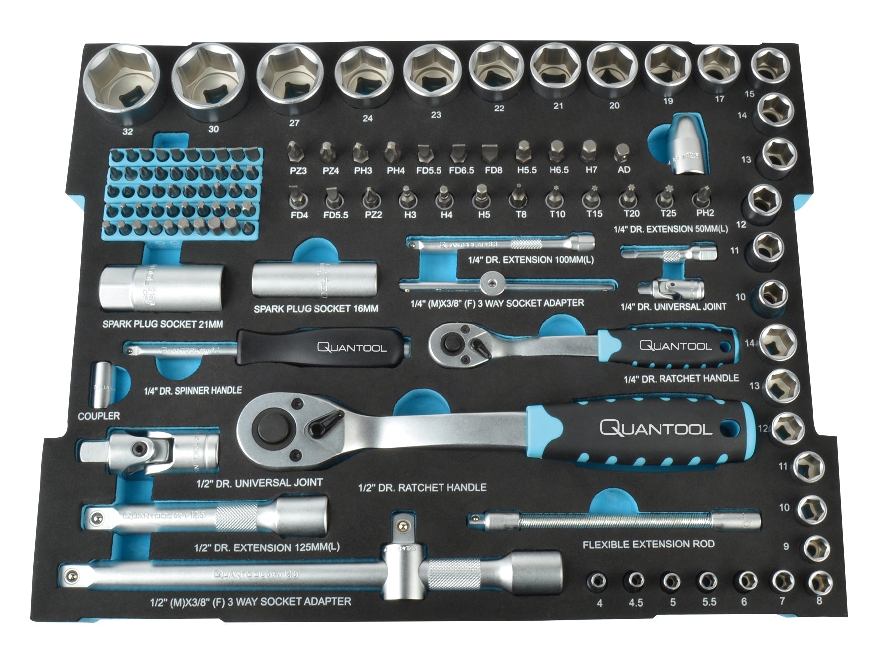 QUANTOOL - tool set, 118 pieces. - suitable for Quantool L-Boxx 102 and 136