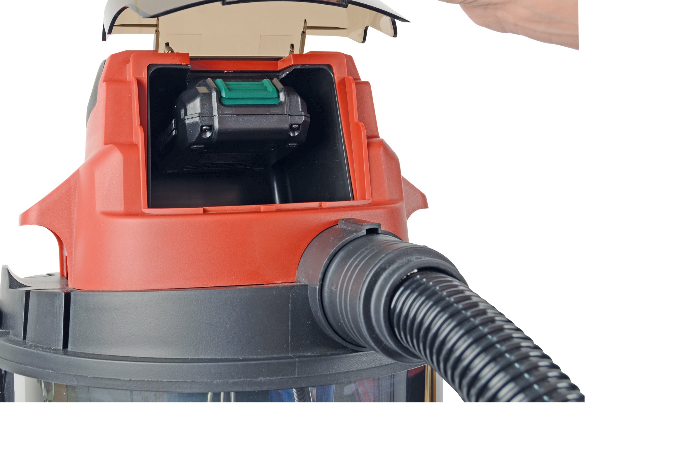 Wet/dry vacuum cleaner with Li-ion battery,