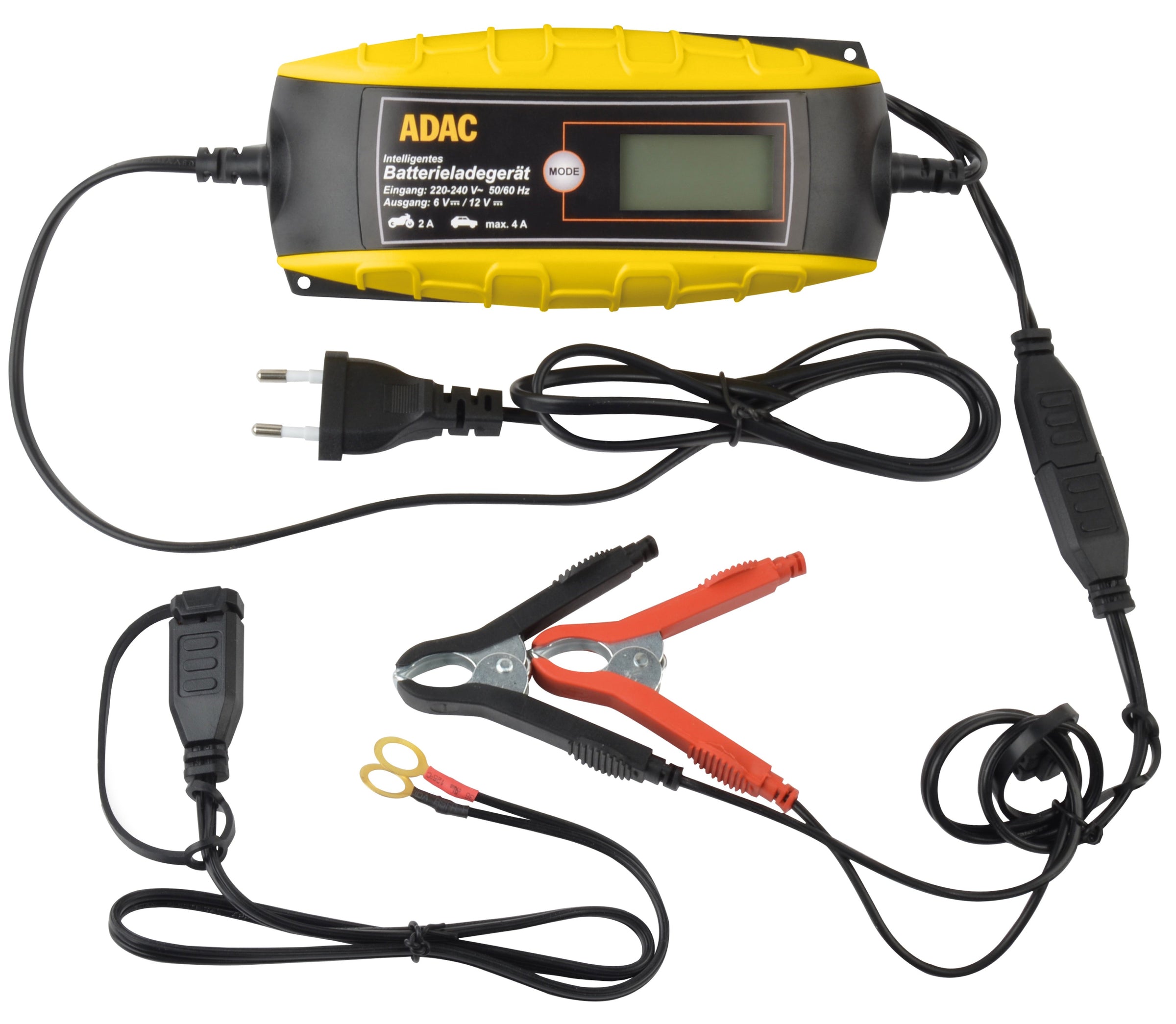 ADAC battery charger 6/12V with comfort clamp