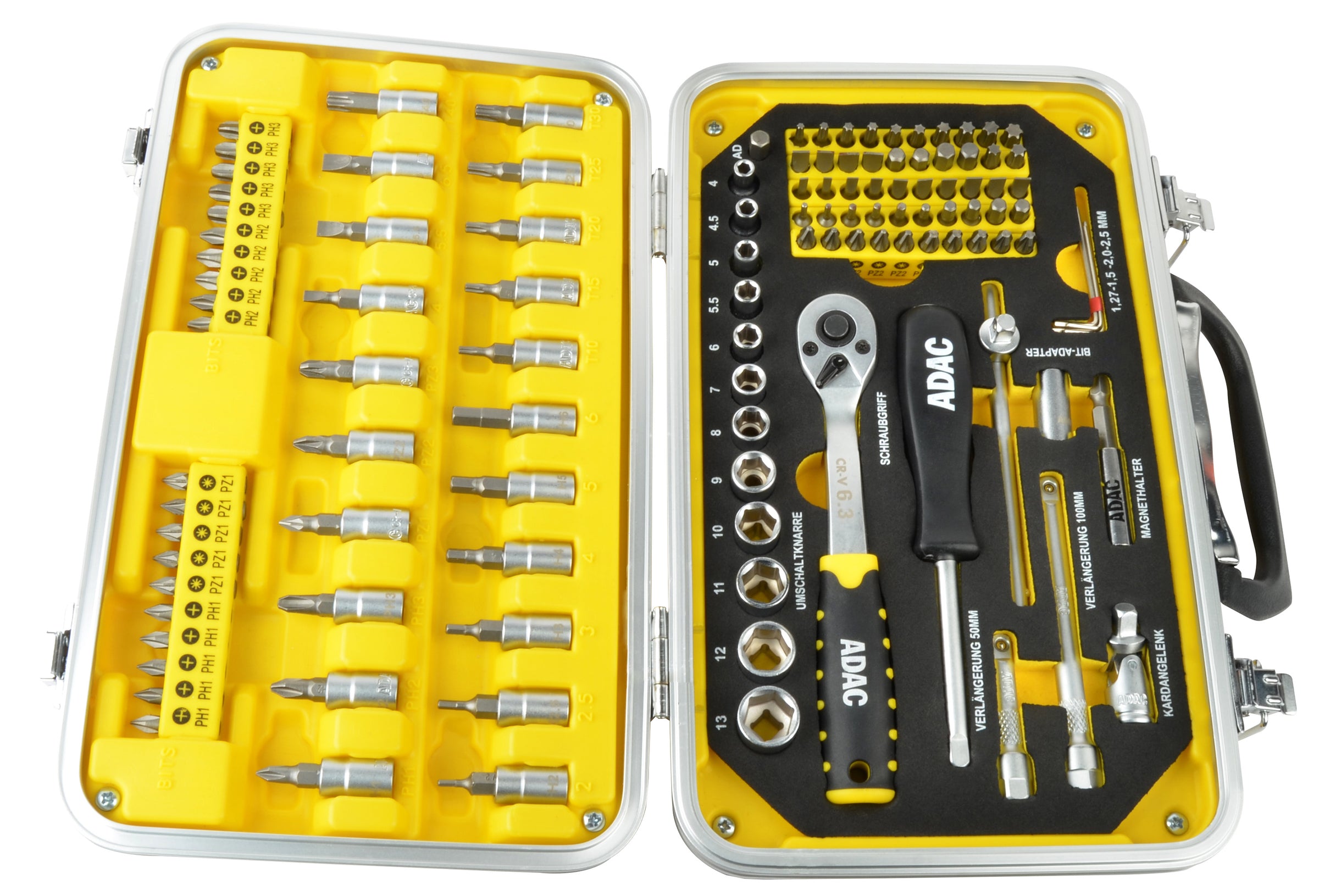 ADAC screw and bit set, 116 pieces.