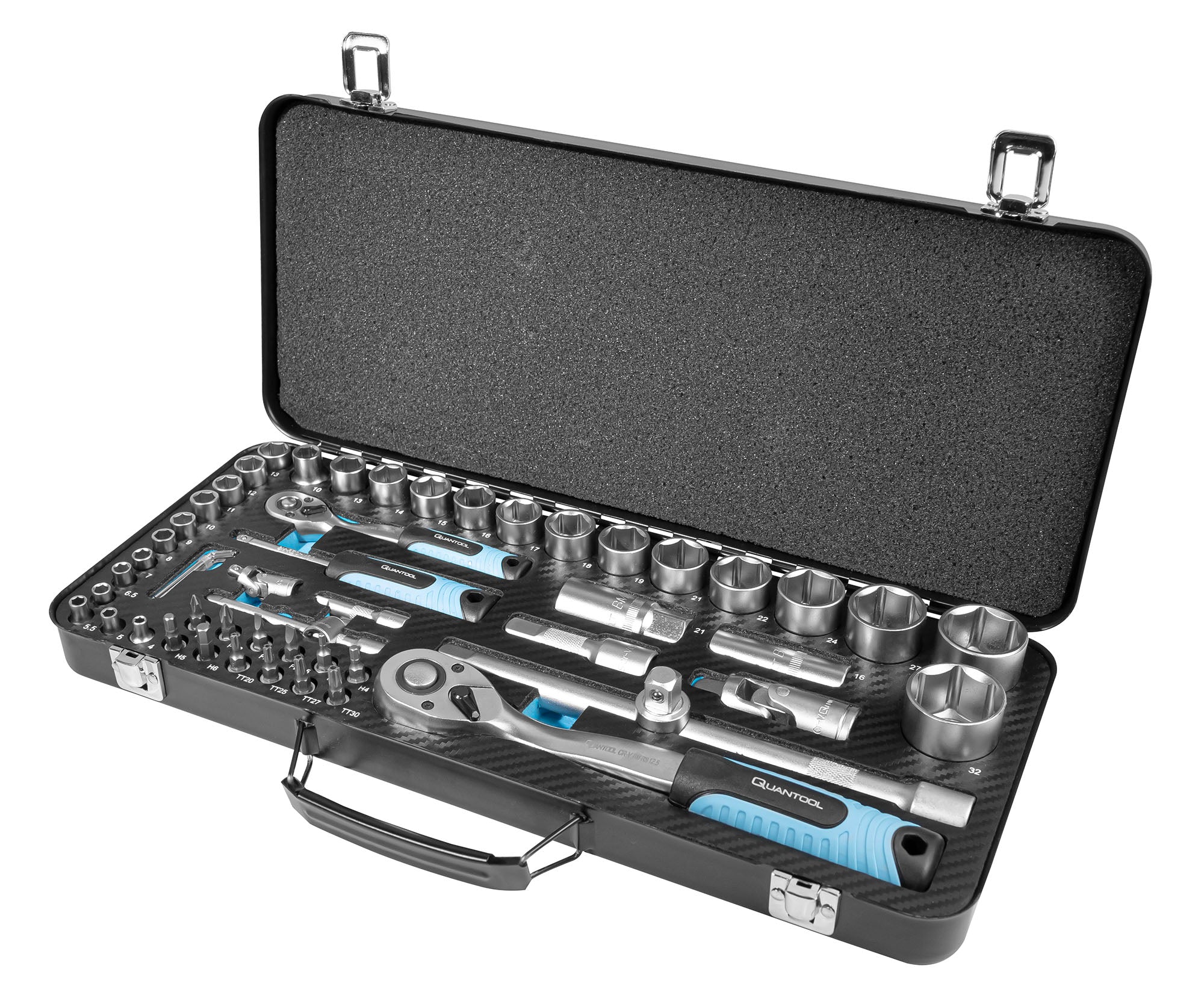 Quantool
 Socket wrench and bit set, 56 pieces.