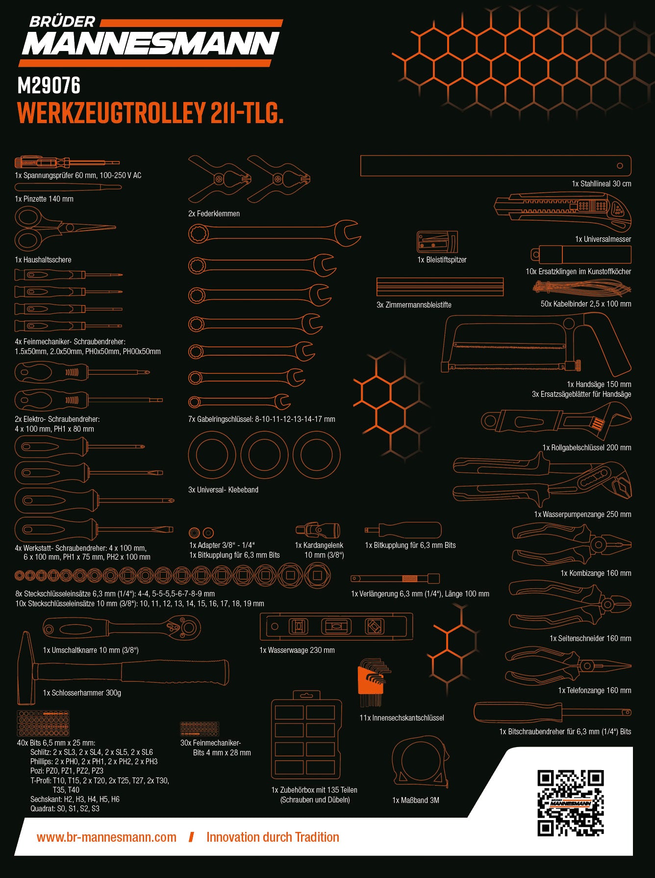 Werkzeugtrolley, 211-tlg.